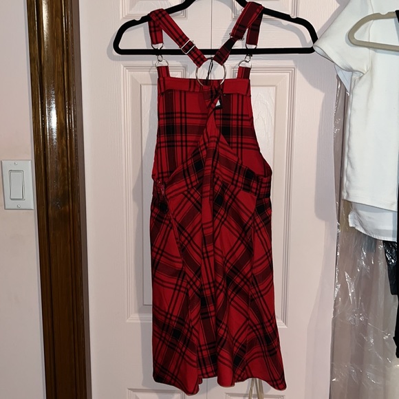 Scooby Doo Red and Black Plaid Jumper. Silver details. Adjustable straps. Small. - Picture 7 of 9